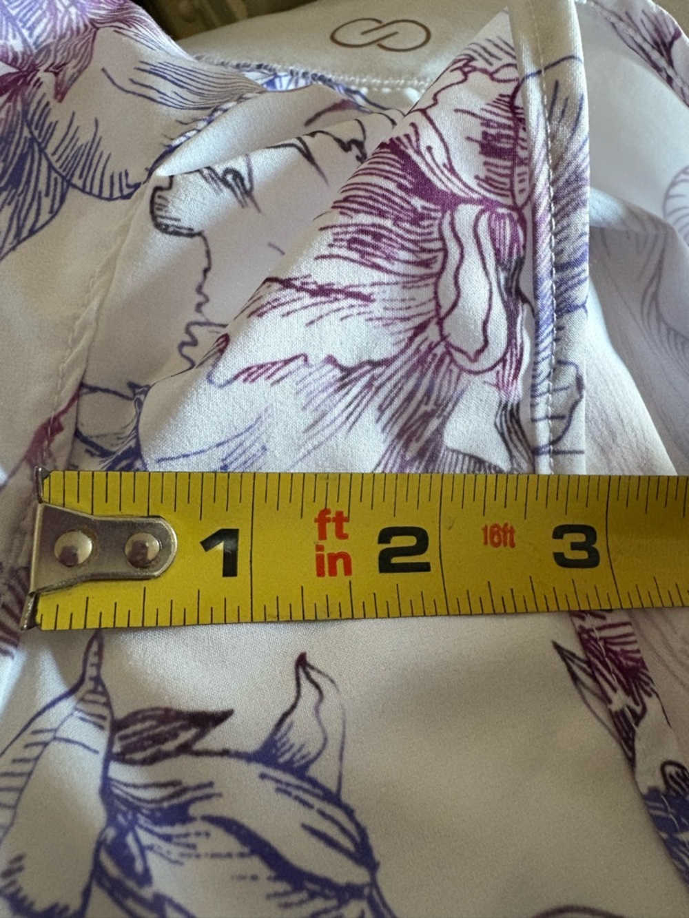 Calia by Carrie Underwood Stay the Path Floral Print White & Purple Women Short - Picture 7 of 10